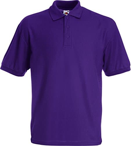 Image of Fruit of the Loom Pique Polo Shirt Purple - M