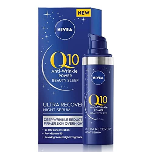 Image of NIVEA Q10 Anti-Wrinkle Power Ultra Recovery Night Serum (30ml), Face Serum With Pro-vitamin B5 And Q10, For Deep Wrinkle Reduction And Firmer, Stronger Skin