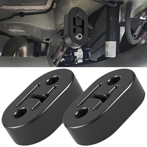 Image of 2PCS Exhaust Rubber Mounts,12mm 2 Hole Car Exhaust Hanger Bracket,Universal Muffler Support Support for Vehicle Exhaust System Protection (2PCS)