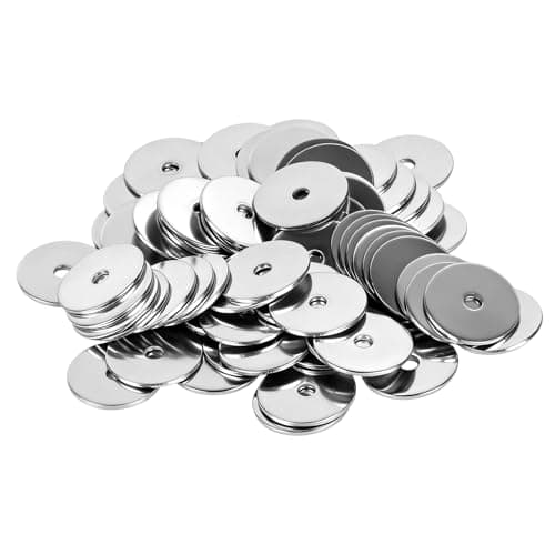 Image of 80 Pcs M4 Washers for Bolts & Screws, M4 x 25 x 1.5mm Stainless Steel Penny Washers, Flat Metal WashersRound Plain Spacers Washer for Repair Home DIY