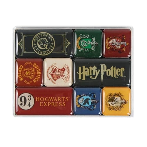 Image of Harry Potter Fridge Magnets, Multicoloured, 2 Sizes, 9 Pieces