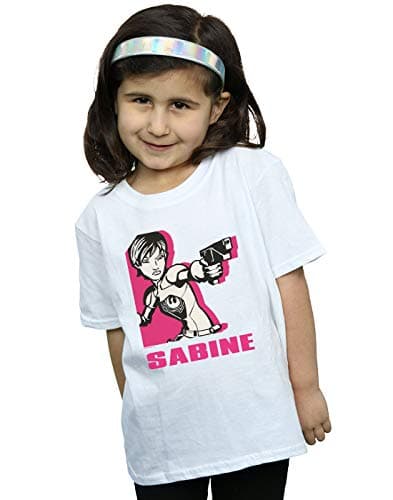 Image of Star Wars Girls Rebels Sabine T-Shirt White 5-6 Years