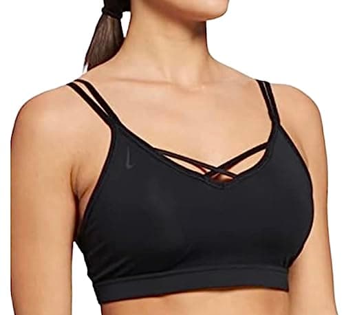 Image of Nike DD1066 W NY DF INDY STRAPPY BRA Sports bra women's black/dk smoke grey L