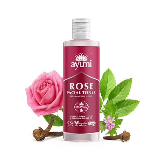 Image of Ayumi Rose Face Toner | Hydrating Toner to Brighten Dull Skin | Geranium Oil to Reduce Fine Lines & Wrinkles| FacialToner to Soothe Redness & Irritation | Rose Water for Face for Skincare |250 ml