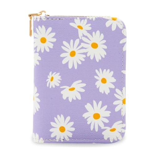 Image of LJCZKA Floral Card Holder Wallet for Women Ladies Small Credit Card Holder with Zip, Floral Coin Purse with 9 Card Slots and 2 Compartments