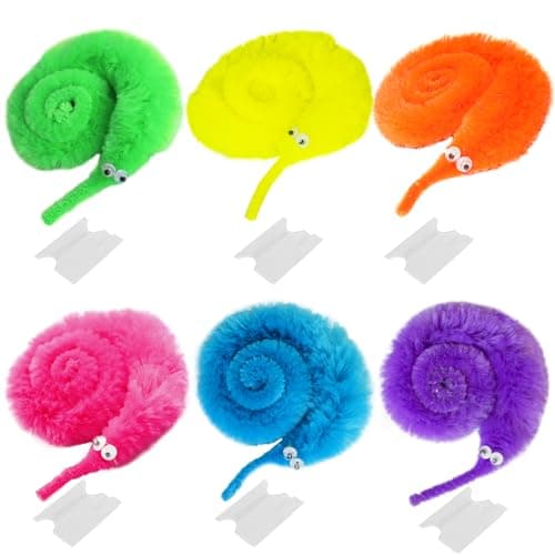 Image of Cuackamily 6PCS Worm on a String, Rainbow Magic Twisty Wiggly Worms, Wiggly Magic Worms Bulk Cat Toys Stress Relief Fidget Fiddle Toys for Trick Carnival Party Favors Kids Adults (Colour Random)