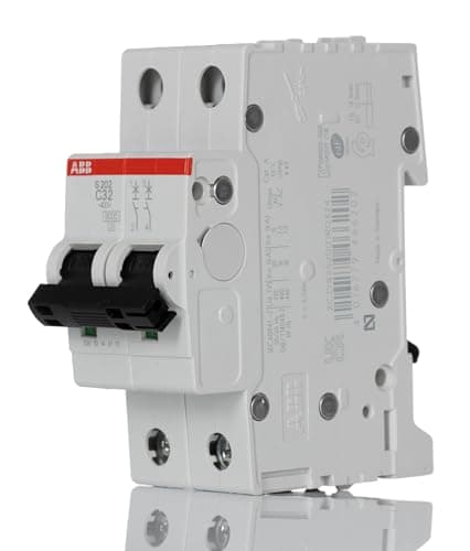 Image of ABB 2CDS252001R0324 S202-C32 System Pro M Compact S200 MCB, 2P Poles, 32A Curve C, 400V AC, 6 kA Breaking Capacity