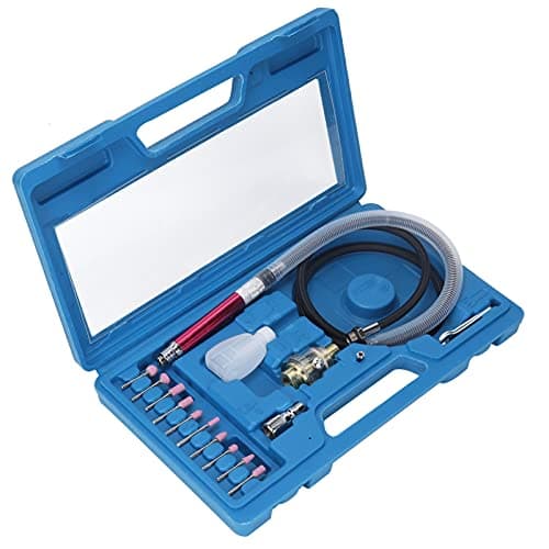 Image of Youyijia 17Pcs 1/8"/1/10" Air Micro Die Grinder Kit 54,000rpm Pneumatic Polisher Air Die Grinder for Use with Most Compressors
