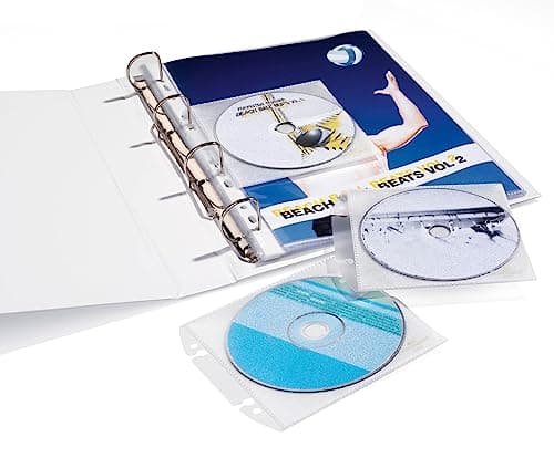 Image of Durable CD/DVD Easy Punched Cover Pocket - Transparent (Pack of 10)