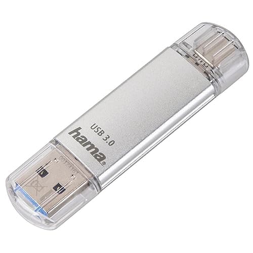 Image of Hama 16Gb USB Flash Drive with USB 3.0 & USB 3.1 Type-C Silver, 00124161
