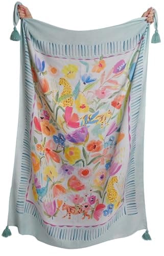 Image of Appletree Style - Festival - Tasselled Throw - 130 x 180cm in Duck Egg