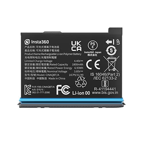 Image of Insta360 X3 Original Battery (1800mAh) Replacement/Spare for up to Extra 80 Minutes Recording Time