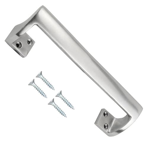 Image of TERF® Heavy Duty Traditional Style Oval Grip Offset Cranked Door Pull Handle Aluminium 230mm Including Fixing Screw - Pack of 1