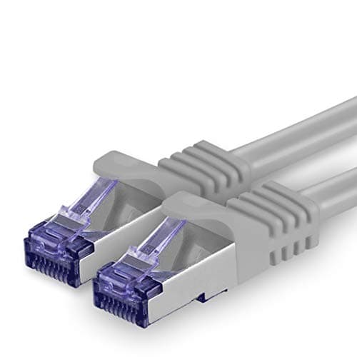 Image of 1aTTack.de Cat.7 network cable 0.25m - gray - 1 piece - Cat7 patch cable (SFTP/PIMF/LSZH) raw cable 10 Gb/s with Rj 45 connector Cat.6a - 1 x 0.25 meter gray