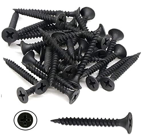 Image of TERF® Drywall Fine Thread Sharp Point Screws 3.5 X 38mm Phillips Drive Flat Countersunk Black Screws For Drywall Plasterboard Wood and other similar types Screw Size 3.5 X 38mm - Pack of 100
