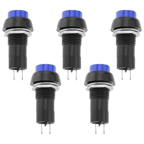 Image of Create idea 5pcs 12mm Momentary Push Button Switch SPST ON/OFF AC 250V/1.5A 125V/3A Mini Round Rocker Switch for Mobility Scooter Car Blue