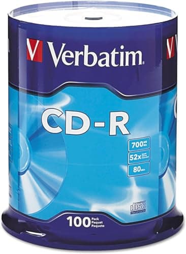 Image of Verbatim 700MB 52x 80 Minute Branded Recordable Disc CD-R - 100-Disc Spindle, FFP 97458