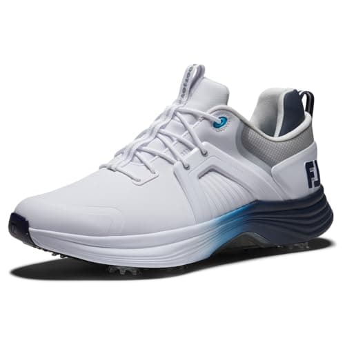 Image of FootJoy Men's Hyperflex Carbon Golf Shoe, White/Navy/Blue, 7 UK Medium