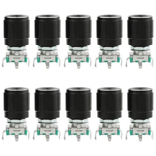Image of WMYCONGCONG 10 PCS 360 Degree EC11 Rotary Encoder Code Switch Digital Potentiometer 7 Pins 15mm with Caps (7 Pin 15MM) (7 Pin 15mm)