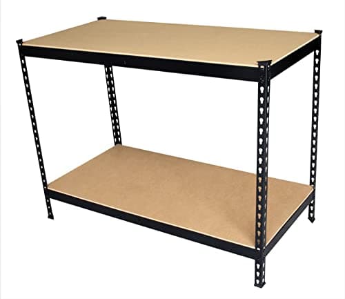 Image of HH Home Hut Heavy Duty Garage Workbench - Ideal Workshop Table with Storage Shelving DIY Tools, Durable Racking Work Benches for Garages Shed Workshops 1200mm x 600mm x 900mm 200kg Load