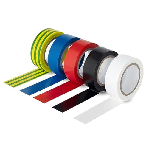 Image of Status Electrical Tape, 10 Meters Insulation, Electrical Insulating Tape, 5 Pack Assorted Colours, S5PKPVCETX6