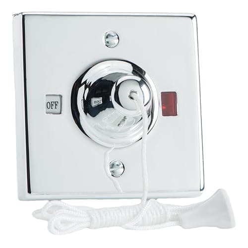 Image of Varilight 45A Pull Switch with Neon Chrome Effect Chrome Effect