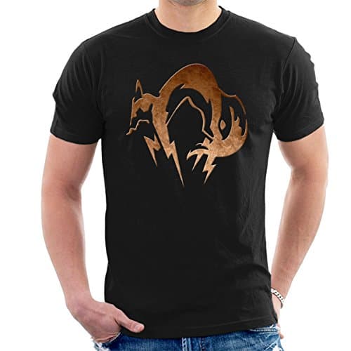 Image of Foxhound Symbol Dirty Brass Metal Gear Solid Men's T-Shirt Black