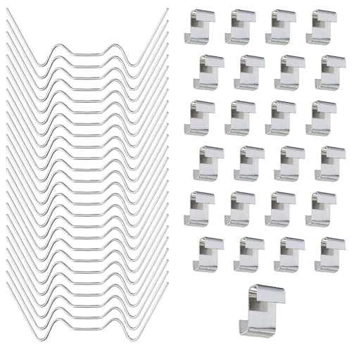 Image of 50 pcs Greenhouse Glass Clips, Green House Clips for Glass Pans, Garden Greenhouse Glazing Fixing Clips, Stainless Steel Glazing Clips for Glass House Panels(25 W Glazing Clips & 25 Z Overlap Clips)