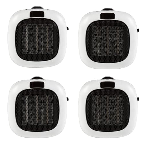 Image of Beldray COMBO-8974A Mini Plug-In Heater – Set of 4 Small Electric Heaters, LED Display & 12 Hour Timer, Portable Personal Space Heating, Adjustable Thermostat, 2 Speeds & Cool Down Function, 700 W