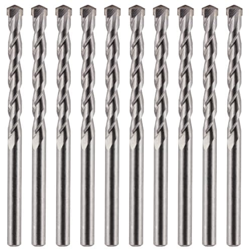 Image of 10 Pack Of 9mm x 120mm Long TCT Masonry Drill Bits – For Concrete, Brick, Stone, Porcelain Ceramic Tiles Plastic Wood – Masonry Drill Bits Set For Standard Rotary Drills & Hammer Drills (NOT SDS)