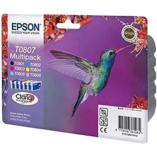 Image of Epson T0807 Multipack - Print cartridge - 1 x black, yellow, cyan, magenta, light magenta, light cyan