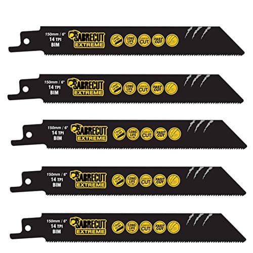 Image of 5 x SabreCut SCRS922BF_5 150mm 14 TPI S922BF Fast Wood and Metal Cutting Reciprocating Sabre Saw Blades