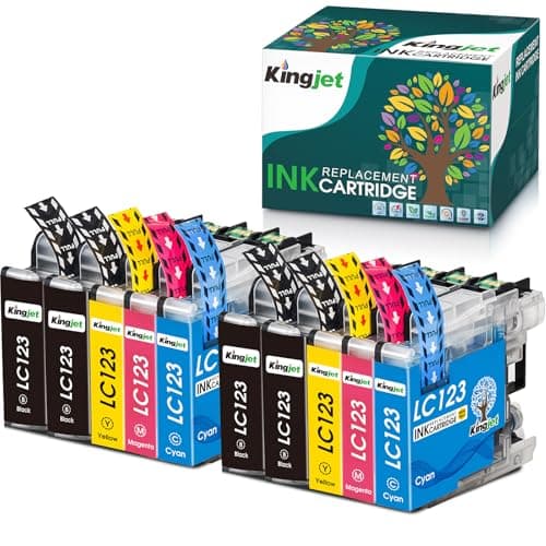 Image of KINGJET LC123 Ink Cartridges for Brother LC123 Ink Cartridges for Brother MFC-J4510DW MFC-J470DW MFC-J6920DW MFC-J6520DW MFC-J6720DW MFC-J4410DW MFC-J4610 MFC-J4710DW MFC-J4110DW DCP-J132W DCP-J152W