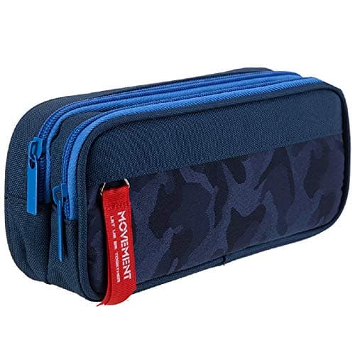 Image of YONZONE Pencil Case, Large Capacity Pencil Cases Big Storage Pencil Bag Pen Pouch for Boys Girls, Portable Office Stationary Organiser Supplies Makeup Bag with 3 Multi Compartments, Navy Blue