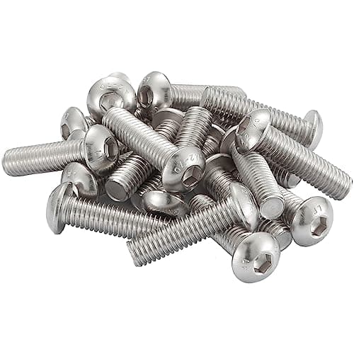 Image of AMLOOPH M8 Bolts, M8 X 25mm Hex Socket Button Head Machine Bolts/Screws - 8mm Fully Threaded A2 304 Stainless Steel Hex Socket Screws (Pack Of 20)