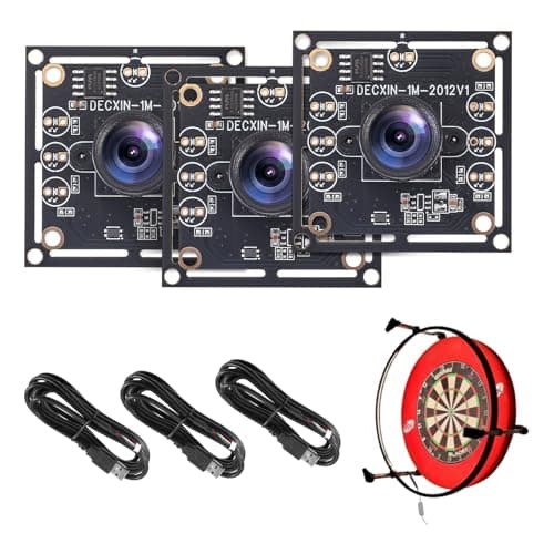 Image of 3PCS OV9732 USB Camera Module for Autodarts, 720P HD Webcam with 100° Distortion-Free Wide Angle Lens, Manual Focus Mini USB Camera Board, Plug & Play for Windows Linux with 3M Cable