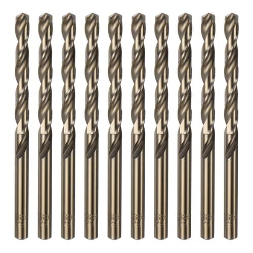 Image of sourcing map 10pcs Cobalt Jobber Drill Bits 6.2mm / 0.244" M35 High Speed Steel HSS Twist Drilling Bit Tool for Stainless Steel Copper Wood Plastic and other Hard Materials