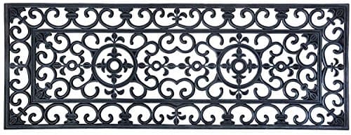 Image of EHC Extra Large Victorian Wrought Iron Effect Outoor Or Indoor Non Slip Rubber Door Mat - 120cm x 45cm