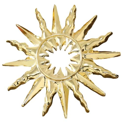 Image of Dainty Sun Brooch Pin for Women Men,Elegant Lapel Hat Dress Accessory,Christmas Brooches,Dress Pins,Modesty Pins,Safety Pin- Vintage Gold Plated Celestial Jewellery Gift for Birthdays & Holidays