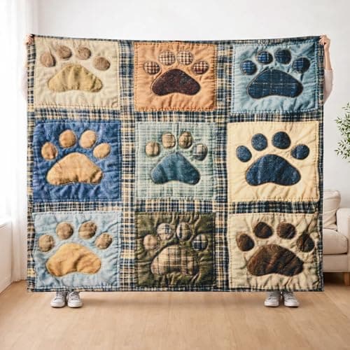 Image of LN COZY CORNER Cartoon Sherpa Fleece Blanket - Ultra Soft Reversible Double Sided Flannel Throws, Plush Animal Pattern Blanket for Bed Sofa Couch, All Season Cozy Gift (180x200cm, Paw Print)