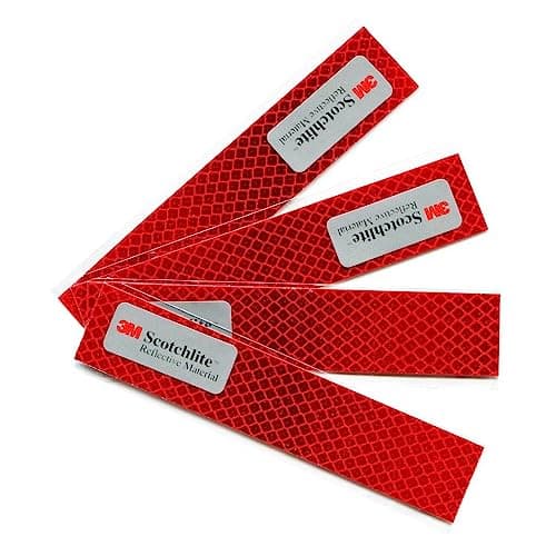 Image of Salzmann Diamond Grade Hi-Vis Reflective Stickers | Waterproof All-Weather Outdoor Safety Sticker Decals | Pack of 4 | Yellow, Orange, Red or White | Made with 3M Reflective Material