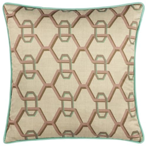 Image of Paoletti Carnaby Chain Geometric Satin Polyester Filled Cushion