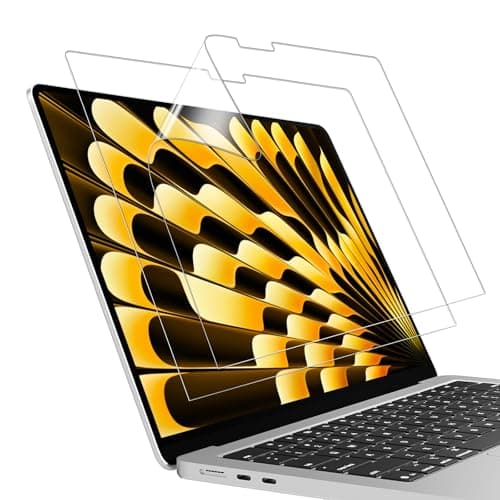 Image of Screen Protector for MacBook Air 15 inches(M5 M4 M3 M2, 2026-2023) A3448 A3241 A3114 A2941 Clear Anti-Fingerprint & Scratch-Resistant 5H Hardness Protector for MacBook Air Accessories -2 Pack