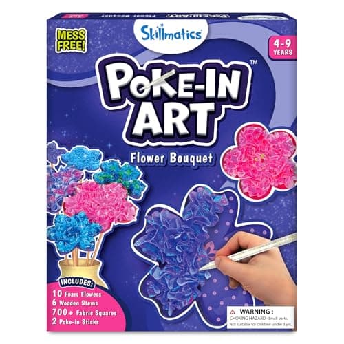 Image of Skillmatics Poke-in Art - Flower Bouquet, Mess-Free Fun for Kids, DIY Sewing Craft Kits, Creative Activity, Gifts for Girls & Boys Ages 4, 5, 6, 7, 8, 9