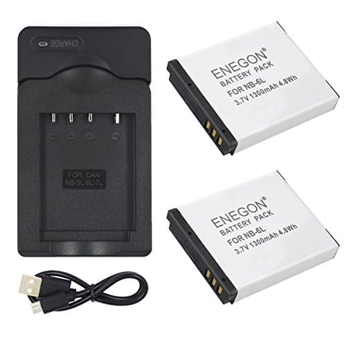 Image of ENEGON NB-6L NB-6LH Battery and CB-2LY Rapid Charger for Canon PowerShot SX500 IS, SX510 HS, SX520 HS, SX530 HS, SX700 HS, SX710 HS, SX610 HS,SX600 HS, X280 HS, SX260 HS, SX170 IS, D30, and S95S Etc.
