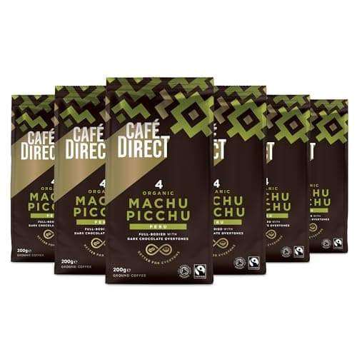 Image of Cafédirect Machu Picchu Organic Fairtrade Ground Arabica Coffee 200 g (Pack of 6)