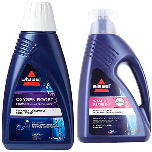 Image of BISSELL SpotClean Oxygen Boost Formula, Nylon/A, Double Concentrate & Wash & Refresh Febreze Carpet Shampoo | Blossom & Breeze Scent With Febreze | For Use With All Leading Upright Carpet Cleaners