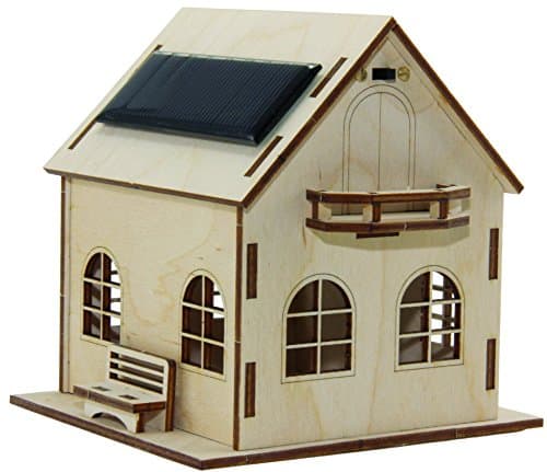 Image of Sol Expert Group SOH Solar House Villa Sunshine Construction Kit, Wood, Natural