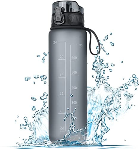 Image of FULDENT Sports Water Bottle 1L, 750ML Leakproof Design Water Bottle with Time Marker, BPA Free Tritan Plastic Drinking Bottle for Teenager, Adult, Sports, Gym, Fitness, Cycling, School & Office