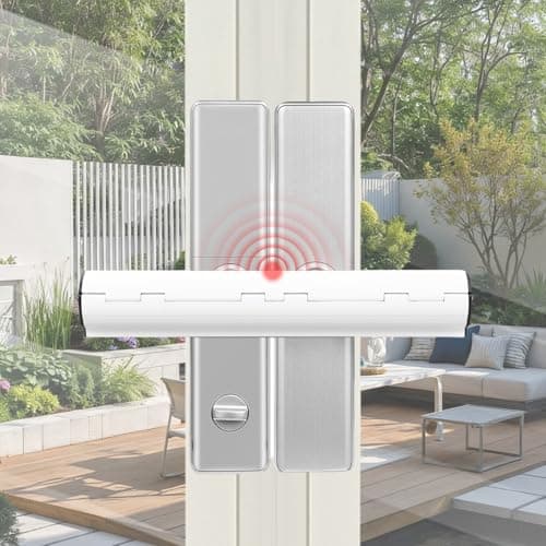 Image of Patio Door Security Lock with Anti-Theft Alarm,13inch High Security French Door Security Lock,Patlock for Patio Doors, Patio Door Locks 2 Handle Security for French Conservatory Doors (White 2)